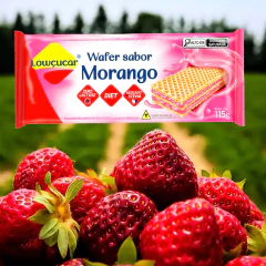 Wafer sabor Morango Zero Açúcar LOWÇÚCAR 115g - Fruttato