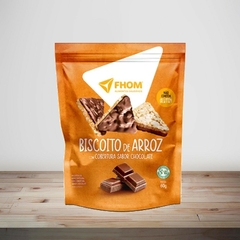 Kit c/ 6und Biscoito de Arroz c/ Chocolate s/ Gluten FHOM 60g - loja online