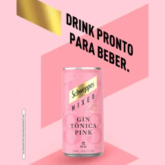 Kit c/ 12und Gin Tônica Pink SCHWEPPES Lata 269ml - Fruttato