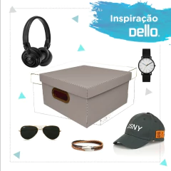 Kit 3un Caixa Organizadora Media Cappuccino Dello 29x29x15cm - loja online