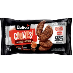 Kit c/ 10un Cookie BELIVE Avelã e Chocolate Zero Açucar 67g - comprar online