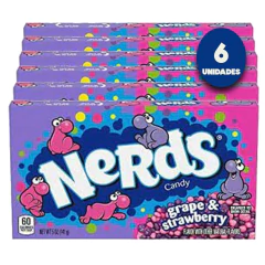 Bala NERDS Uva e Morango THEATER BOX 141g (6 unidades)