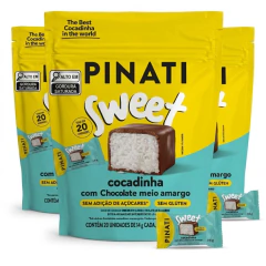 Kit 3 Sweet Cocadinha c/ Choc Amargo PINATI S/ Açucar 140g