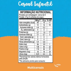 Kit c/ 8und Cereal Infantil Multicereais PAPAPÁ 170g - Fruttato