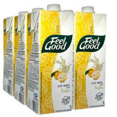 Kit c/ 6und Chá Verde Sabor Limão Yuzu FEEL GOOD 1 Litro