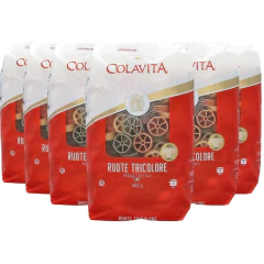 Kit 6und Macarrão Ruote Tricolori COLAVITA Grano Duro 500g