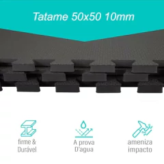 Kit c/ 10 und Tatame EVAMAX Com Encaixe 50x50 10mm Cor:Preto - comprar online
