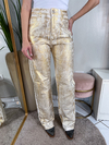 CALÇA WIDE LEG NASHVILLE FOIL DOURADA