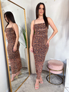 VESTIDO MIDI TULE ANIMAL PRINT - comprar online