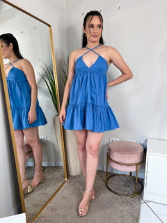 VESTIDO CURTO HAVANA AZUL - comprar online