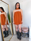 VESTIDO MACAQUINHO FLUIDO DALLAS MARROM - comprar online