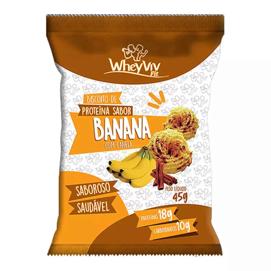 Biscoito fit de banana com canela - wheyviv