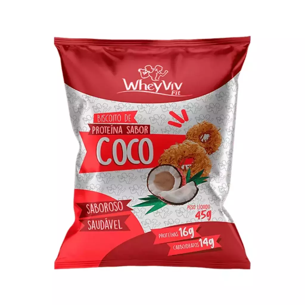 Biscoito fit de coco - Wheyviv