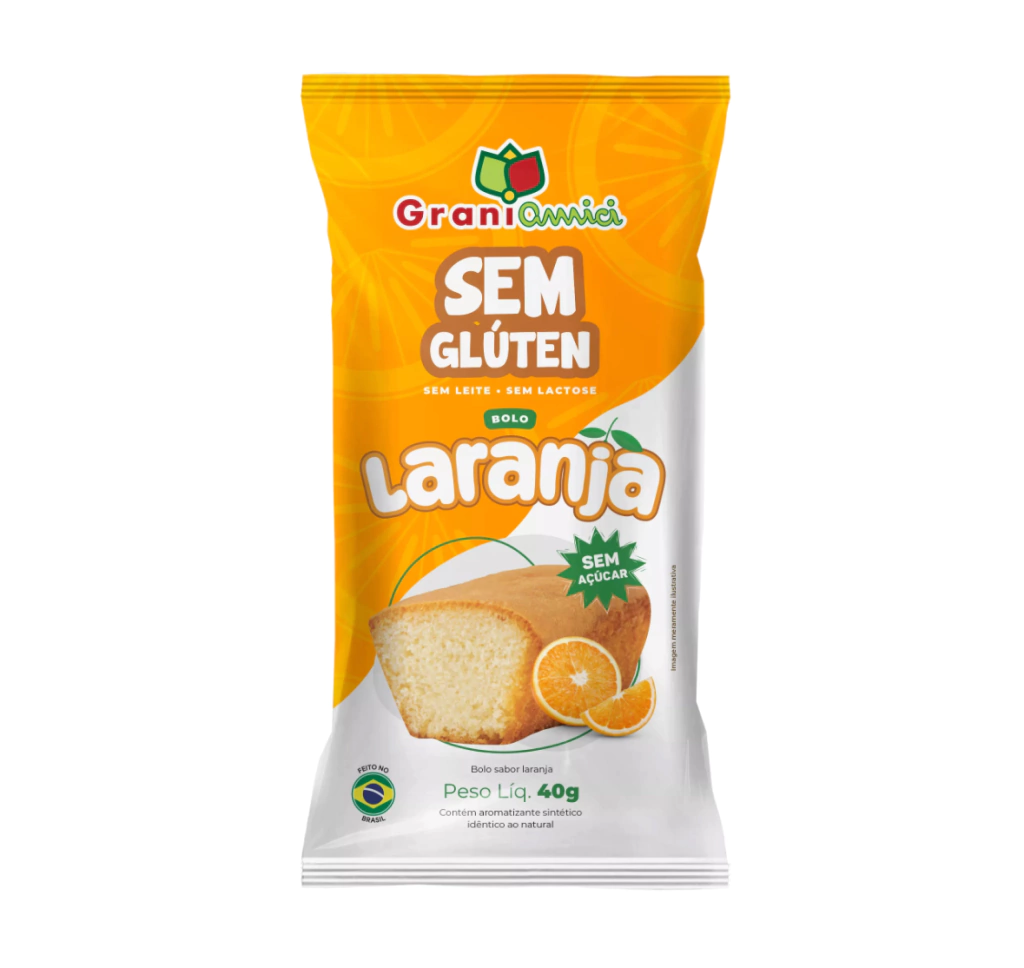 Mini Bolo Sabor Laranja (40g) - Grani Amici