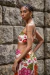 Vestido curto argola estampado est garden - comprar online