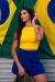 Top cavado amarelo