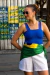 Blusa alça larga azul/verde