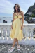 Vestido argola linho amarelo