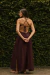 Vestido longo abertura lateral marrom - comprar online