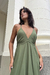 Vestido midi ponteiras verde militar - comprar online