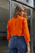 Cropped manga 3/4 laranja - comprar online