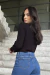Blusa tricot canelada preto - comprar online