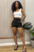 Short ziper 2 botões preto