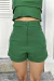Short ziper 2 botões verde - comprar online