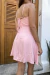 Vestido curto cruzado rosa - comprar online