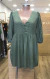 Vestido curto manga verde