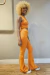 Calça flare telha - comprar online