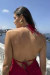 Vestido midi ponteiras linho vermelho na internet