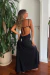 Vestido longo abertura lateral preto