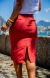 Saia lapis linho terracota - comprar online