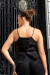 Regata costas aberta linho puro preto - comprar online