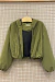 Jaqueta cropped corta vento verde militar