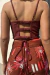 Top tiras linho marrom - comprar online