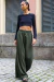 Calça pantalona lastex verde