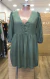 Vestido curto manga verde