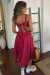 Vestido argola linho cereja - comprar online