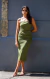 Vestido alcinha tule verde militar - Mabrukrio