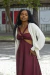 Vestido argola linho vinho