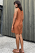 Vestido curto reto linho marrom na internet