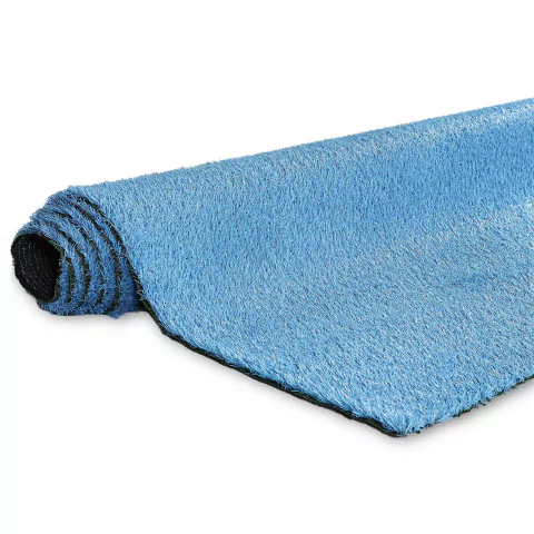 Rolo de grama sintética azul de 20mm com proteção UV e anti-fungo, medindo 2,00 x 25,00m