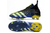 Chuteira Adidas Predator Freak+ FG Superlative - Preto, azul e amarelo - Manto Store