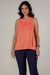 Blusa Regata Com Pregas Laranja