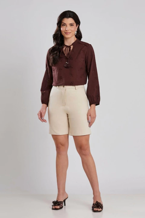 Bermuda Reta Sarja Papillon Areia