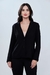 Blazer Básico Decote V Preto Preto