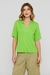 Blusa Básica Decote V Recortes Verde Claro