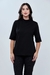 Blusa Básica Meia Manga E Gola Média Preto